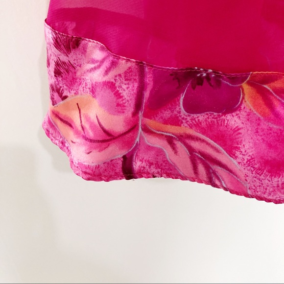 Vintage y2k babydoll slip pink floral semi sheer - Picture 6 of 12